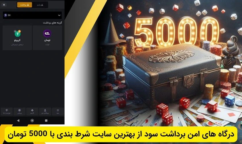 برداشت سود از سایت شرط بندی 5000 تومان